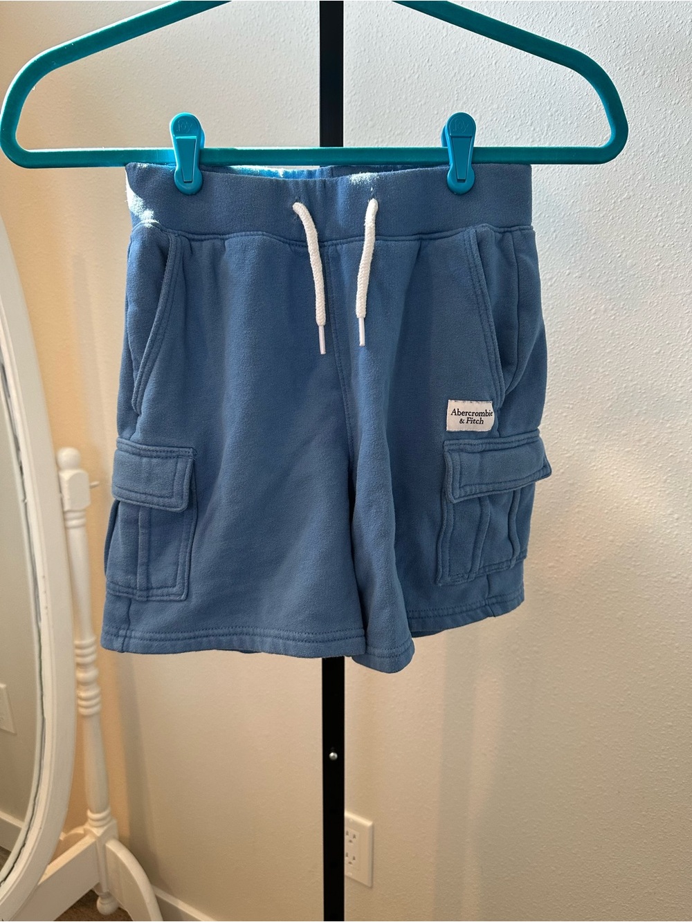 abercrombie kids light blue cargo shorts